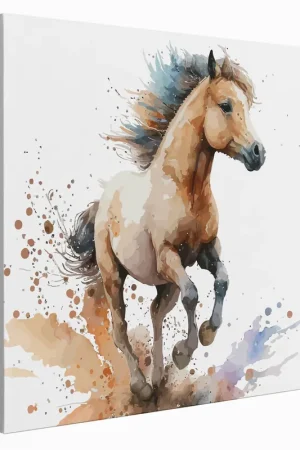 Tableau toile Enfants Carré - Cheval Promotion