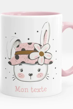 Mug - Tasse personnalisée - Lapine fleur Nouveauté