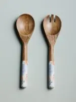 Achat Immédiat Couverts à salade manguier émaillé Coraux